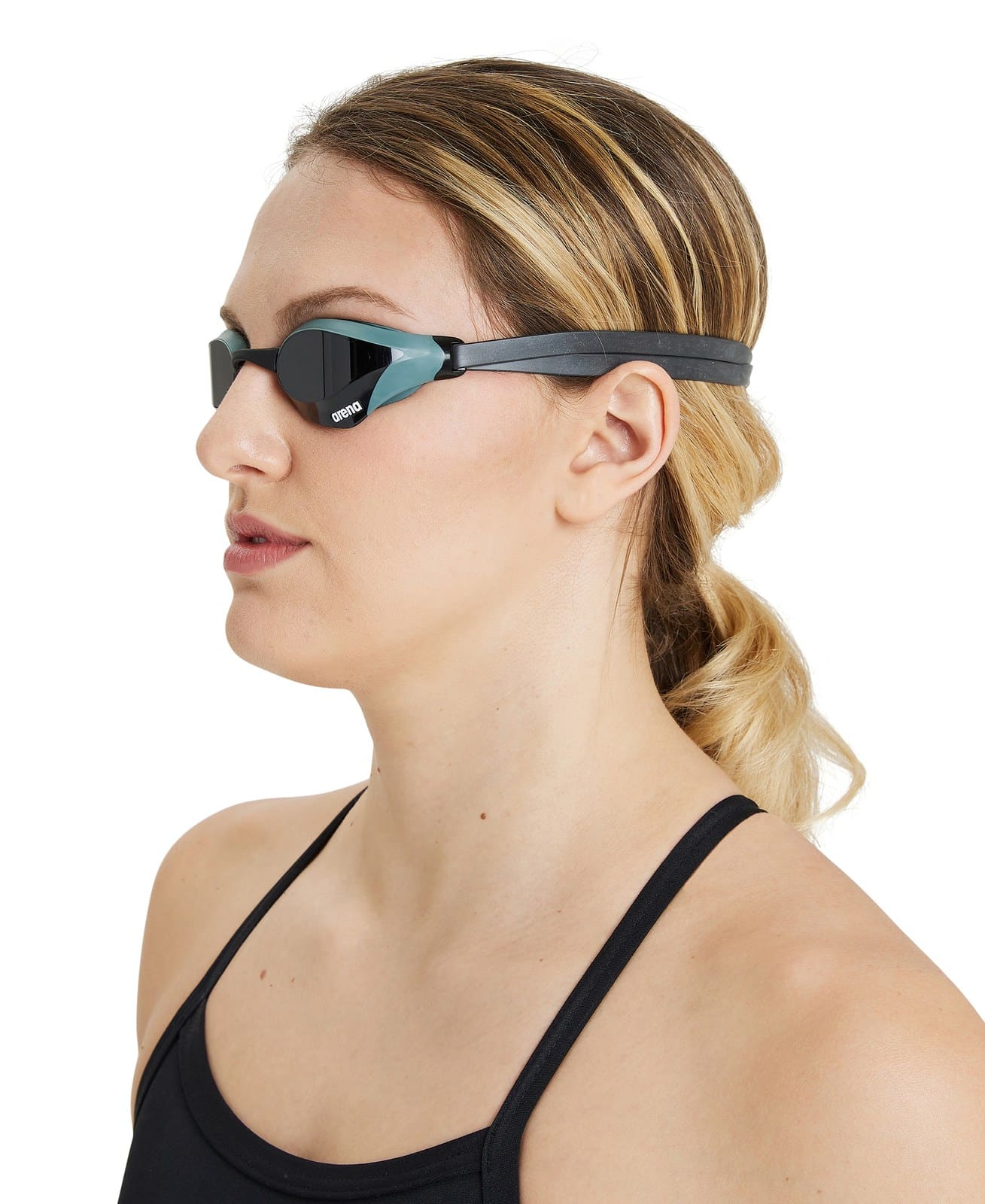 Lentes de competencia Arena Cobra Core Swipe Smoke, color verde army con negro (vista 3)