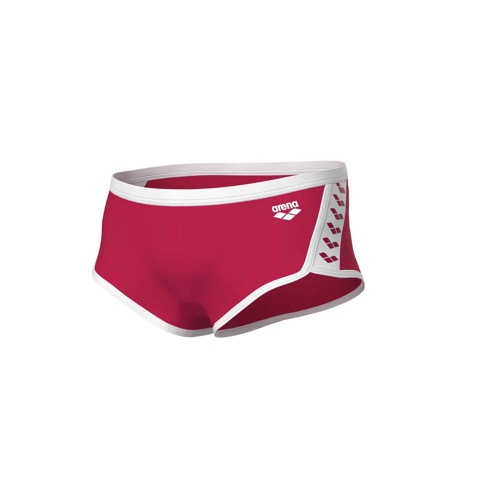 Traje de baño Arena Icons Low Waist Short para hombre, rojo y blanco