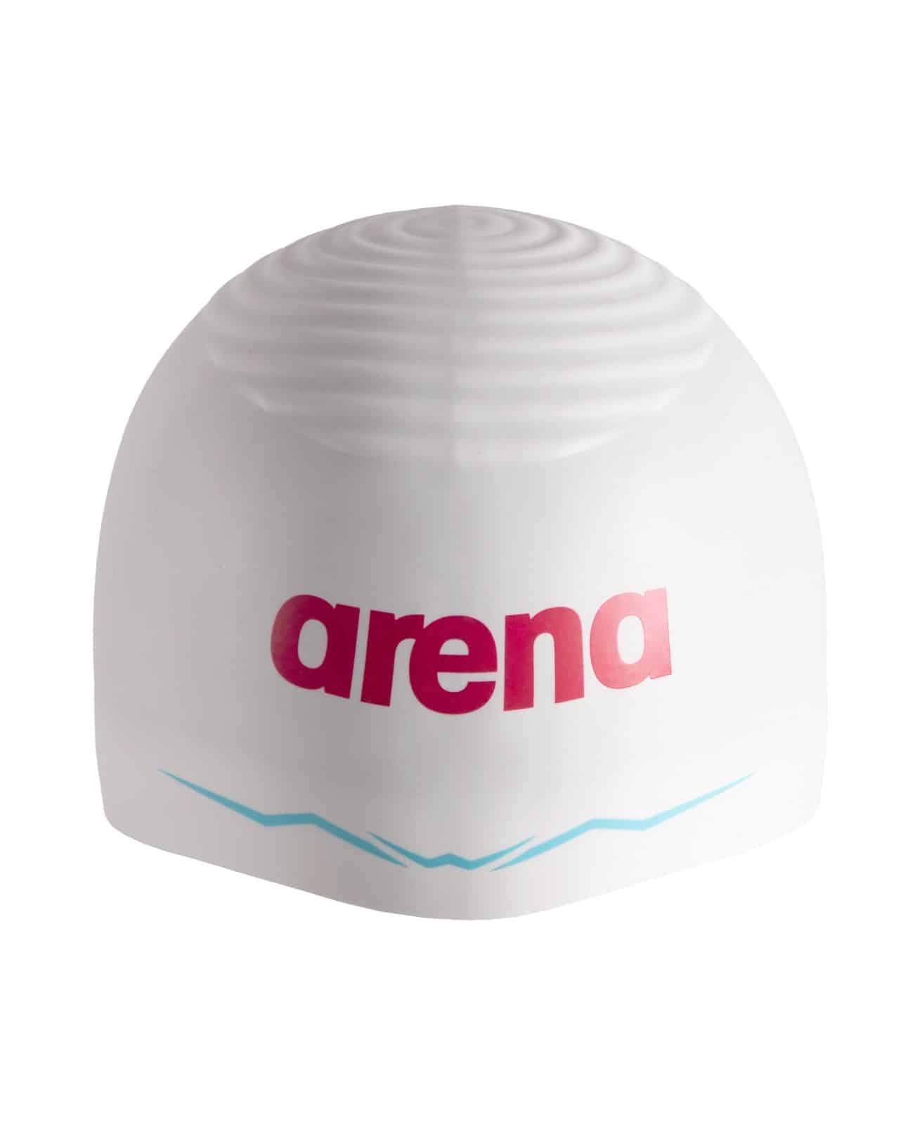 Gorra de competencia ARENA AQUAFORCE Wave Fireflow White (vista 3)