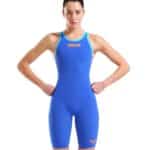 Calzoneta de competencia Arena Powerskin Carbon Air2 Open Back para mujer, color Neon Blaze