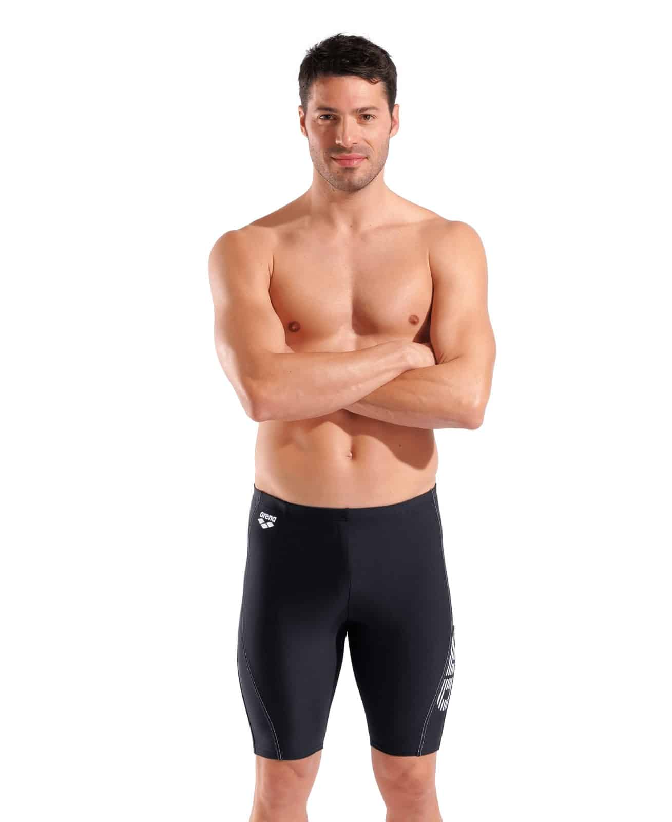 Calzoneta de entreno ARENA M. EVO Black White (modelo de frente)