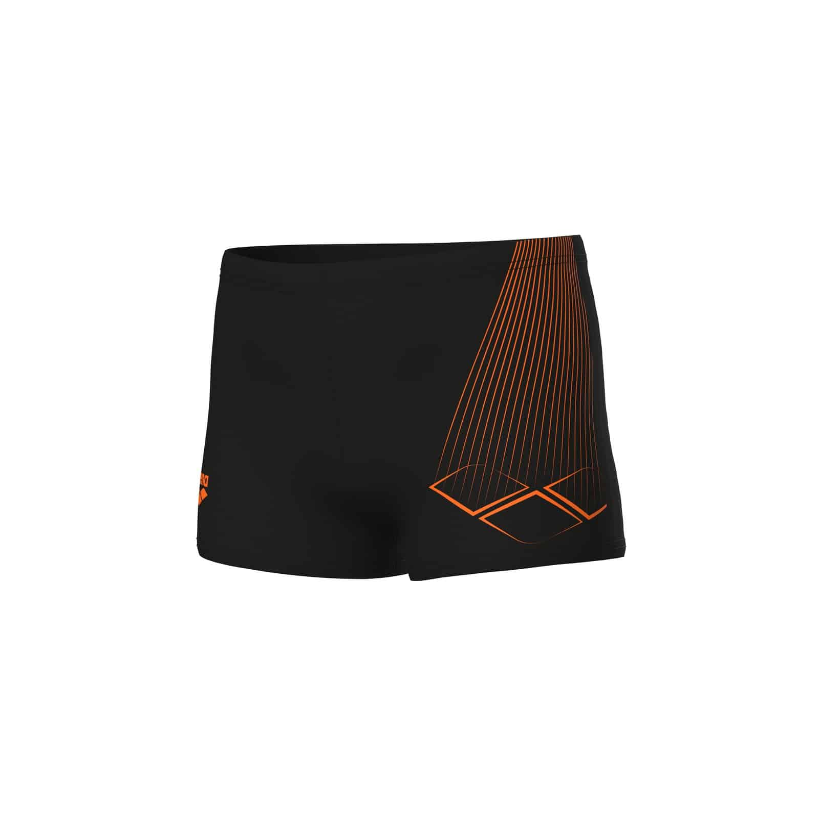 Traje de baño Arena Bright Short para niño, negro con naranja