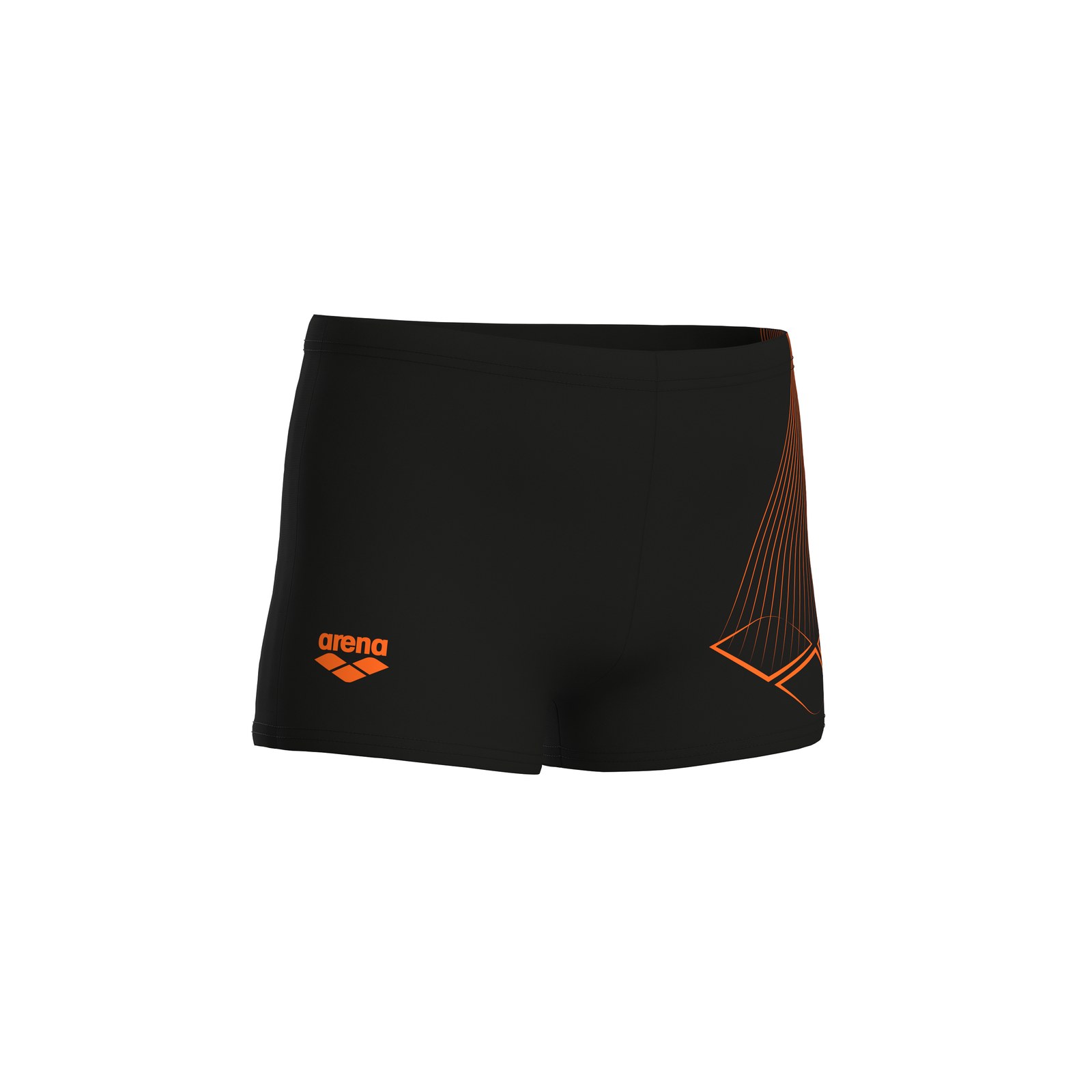 Traje de baño Arena Bright Short para niño, negro con naranja (vista 2)