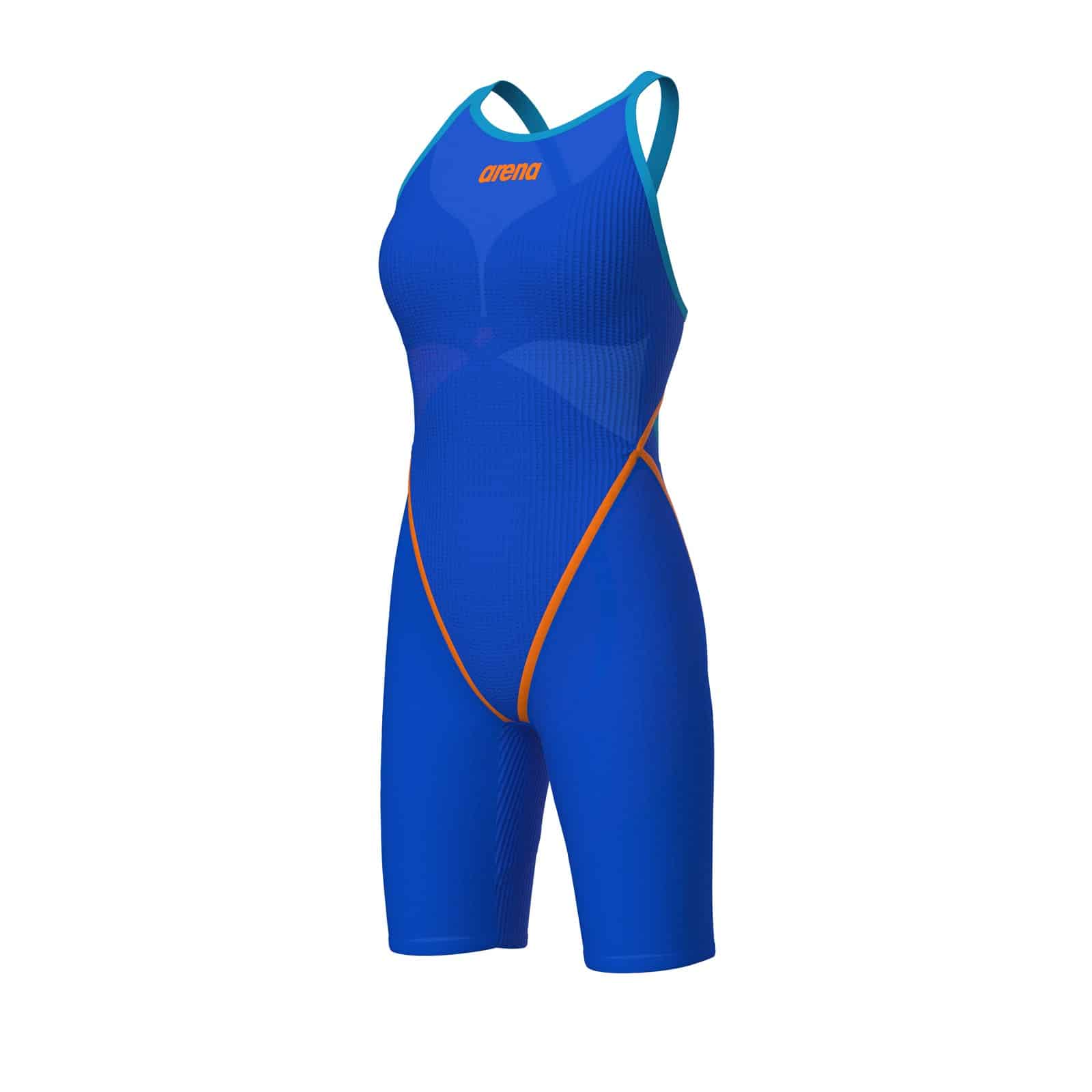Calzoneta de competencia Arena Powerskin Primo Open Back para mujer, color Neon Blaze