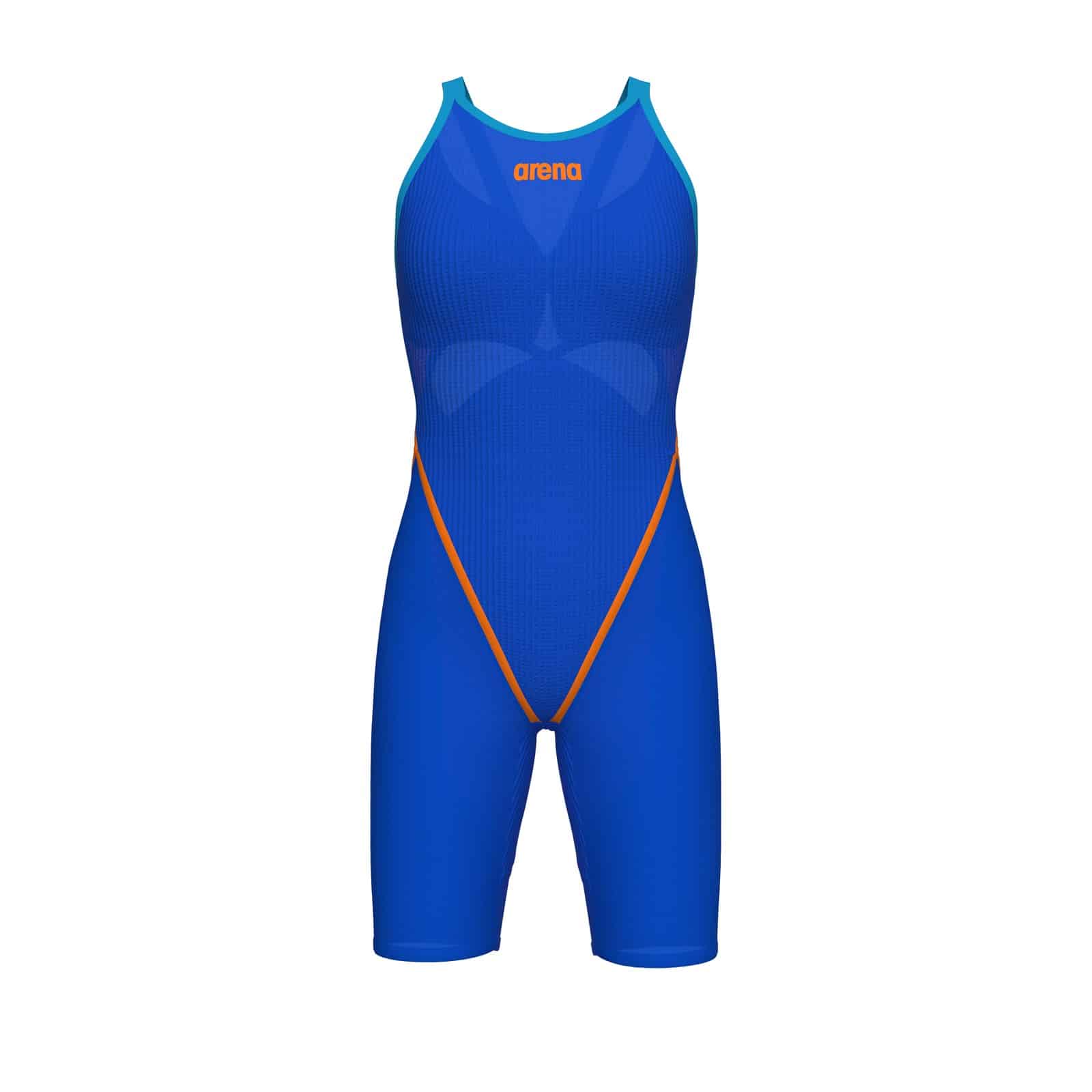 Calzoneta de competencia Arena Powerskin Primo Open Back para mujer, color Neon Blaze (vista 3)