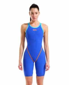 Calzoneta Comp ARENA W. PWSKIN PRIMO OPEN BACK LE Neon Blaze (modelo de frente)