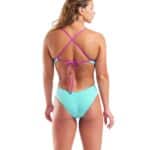 Traje de baño ARENA W. Tie Back Solid Water Very Fuchsia (modelo de espalda)