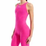 Calzoneta de competencia Arena Powerskin Impulso Open Back para mujer, Shocking Pink y Water (vista 4)