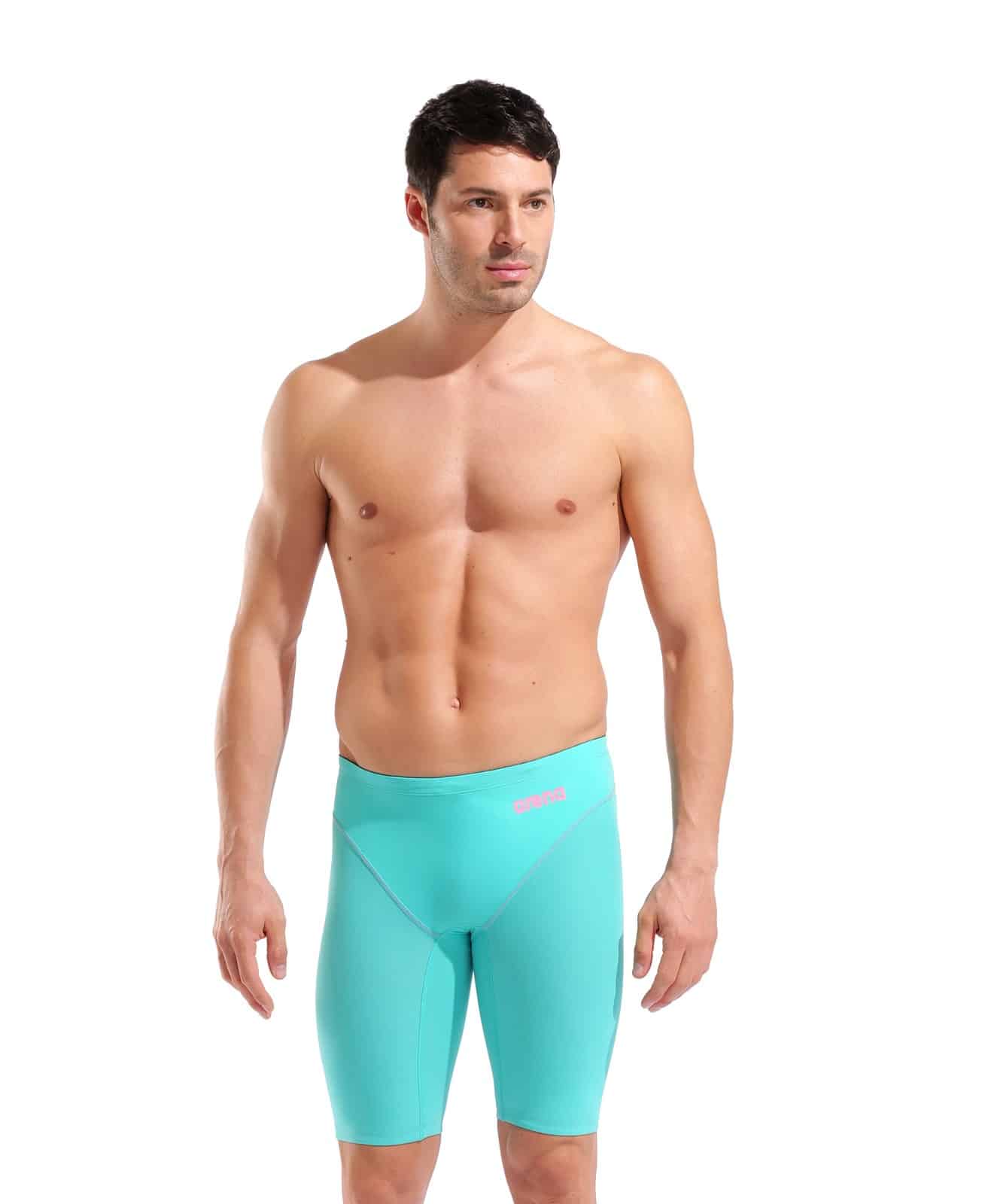Calzoneta de competencia Arena Powerskin Impulso Jammer para hombre, Water y Shocking Pink