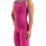 Calzoneta de competencia Arena Powerskin Veloce Open Back para mujer, color Violet Surge (vista 4)