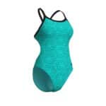 Traje de baño Arena Challenge Back para mujer, Water Multi y negro (vista 2)