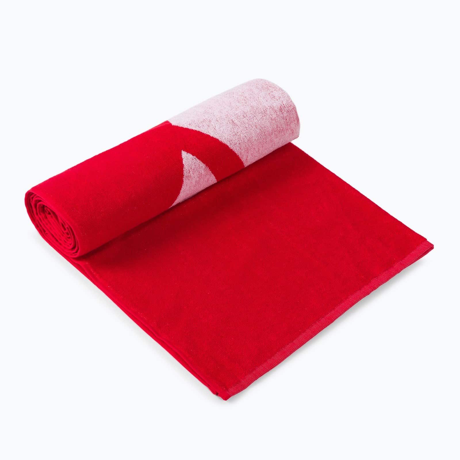 Toalla de algodón ARENA Pool Soft Towel Red White — enrollada