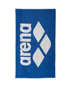 Toalla de algodón ARENA Pool Soft Towel Royal White — vista completa con logo