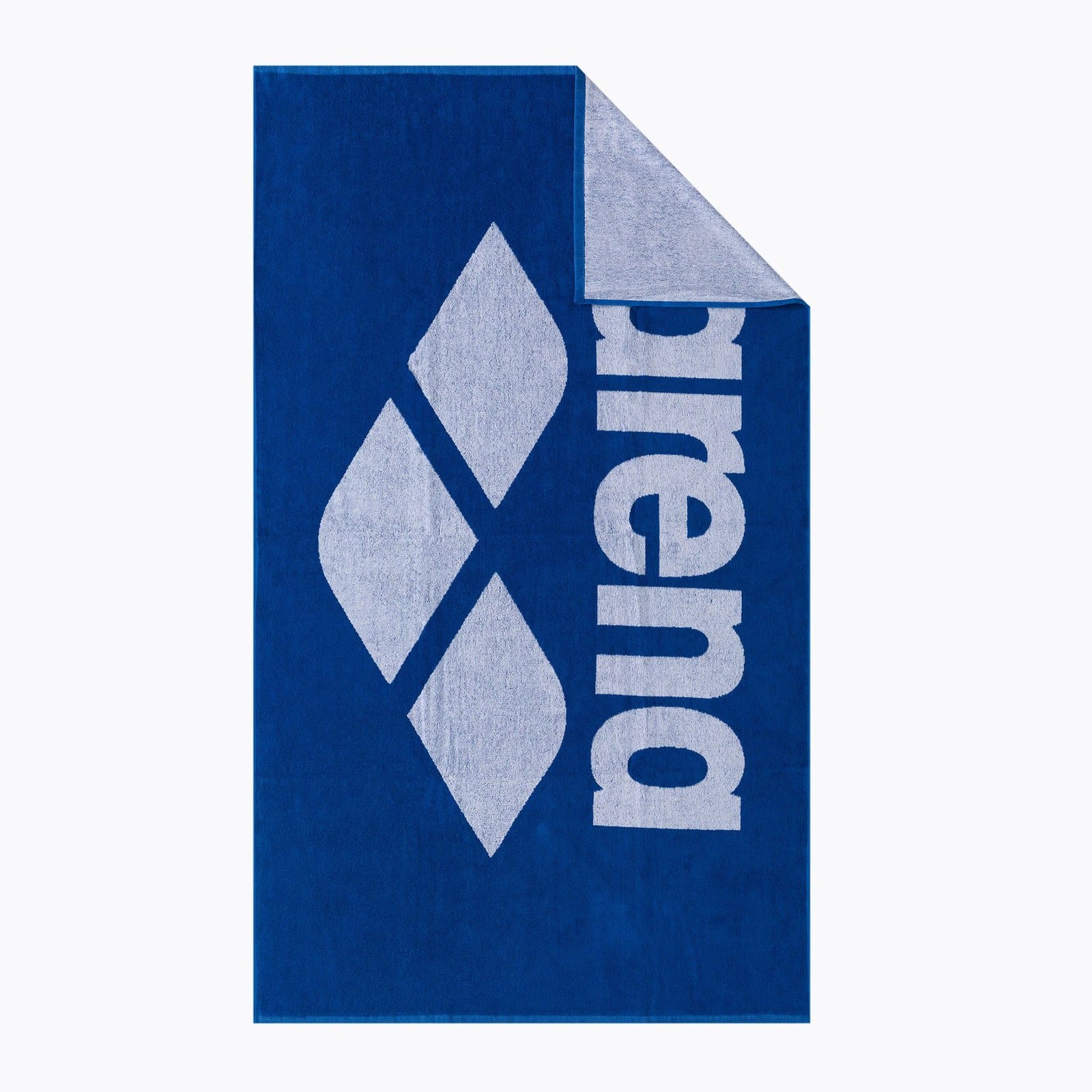 Toalla de algodón ARENA Pool Soft Towel Royal White — doblada, se ven ambos lados