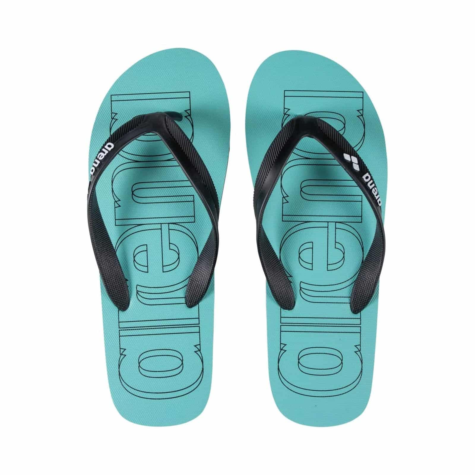 Sandalia Arena Flip Flop, color aqua con tiras negras (vista 2)