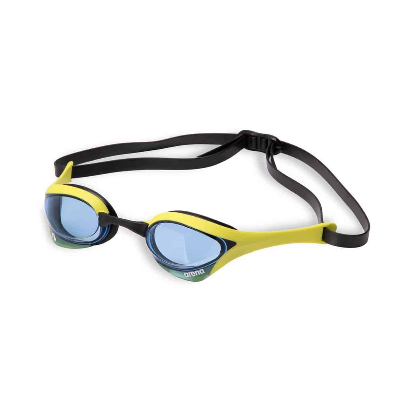 Lentes de competencia Arena Cobra Ultra Swipe, color Royal Blue con Cyber Lime