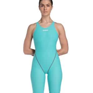 Traje de competencia Arena Powerskin ST Next Open Back mujer Aquamarine (frente)