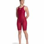 Traje de competencia Arena Powerskin ST Next Open Back mujer Deep Red (vista completa)